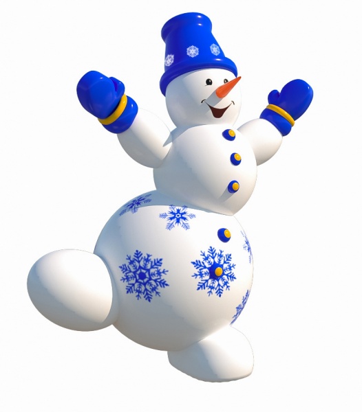 Новогодняя надувная фигура "Снеговик «Весельчак» фото